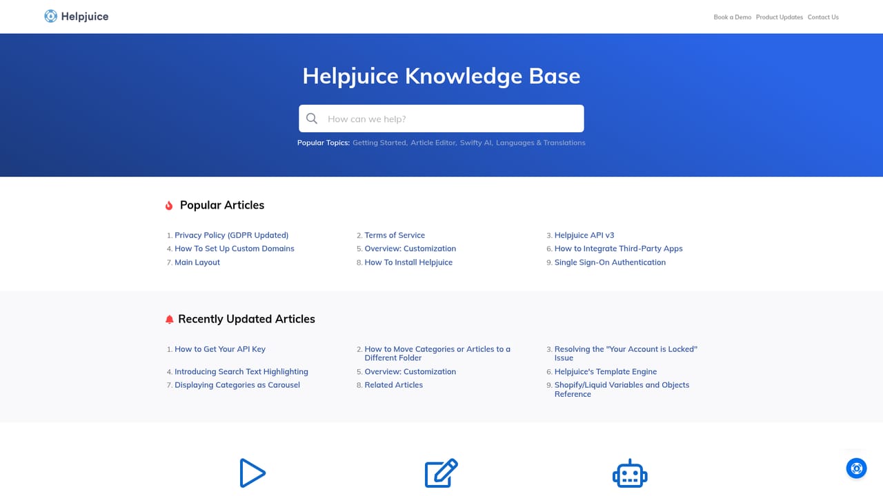 Helpjuice — Embed Swifty and read the help docs
