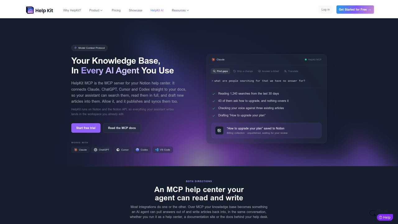 Helpkit — Connect the MCP server