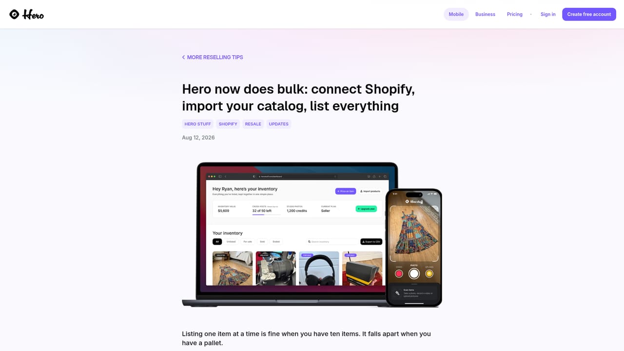 Hero — Move to bulk workflows