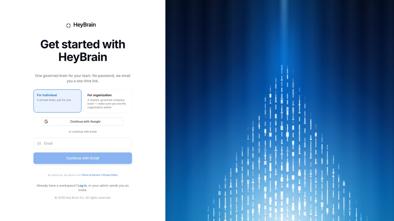 HeyBrain — Create an account