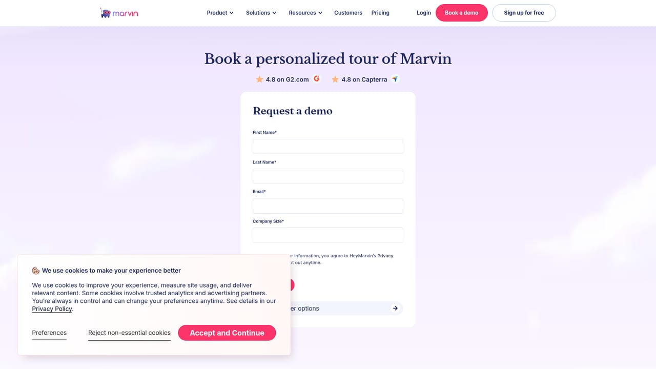 HeyMarvin — Book a demo or start a free trial