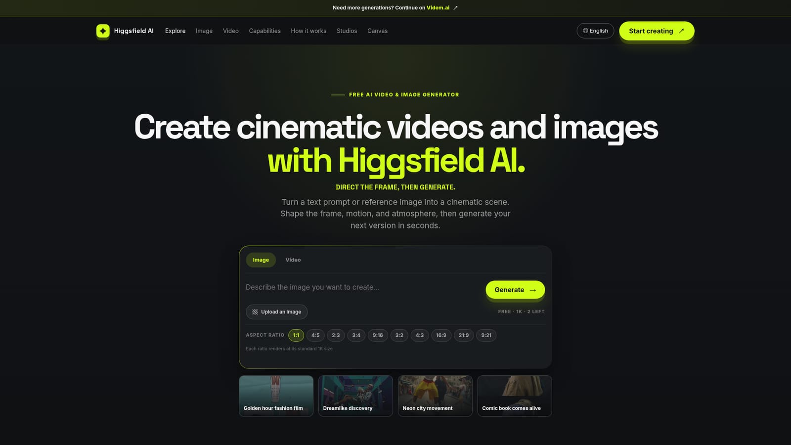 Higsfield Pro — Write the creative brief