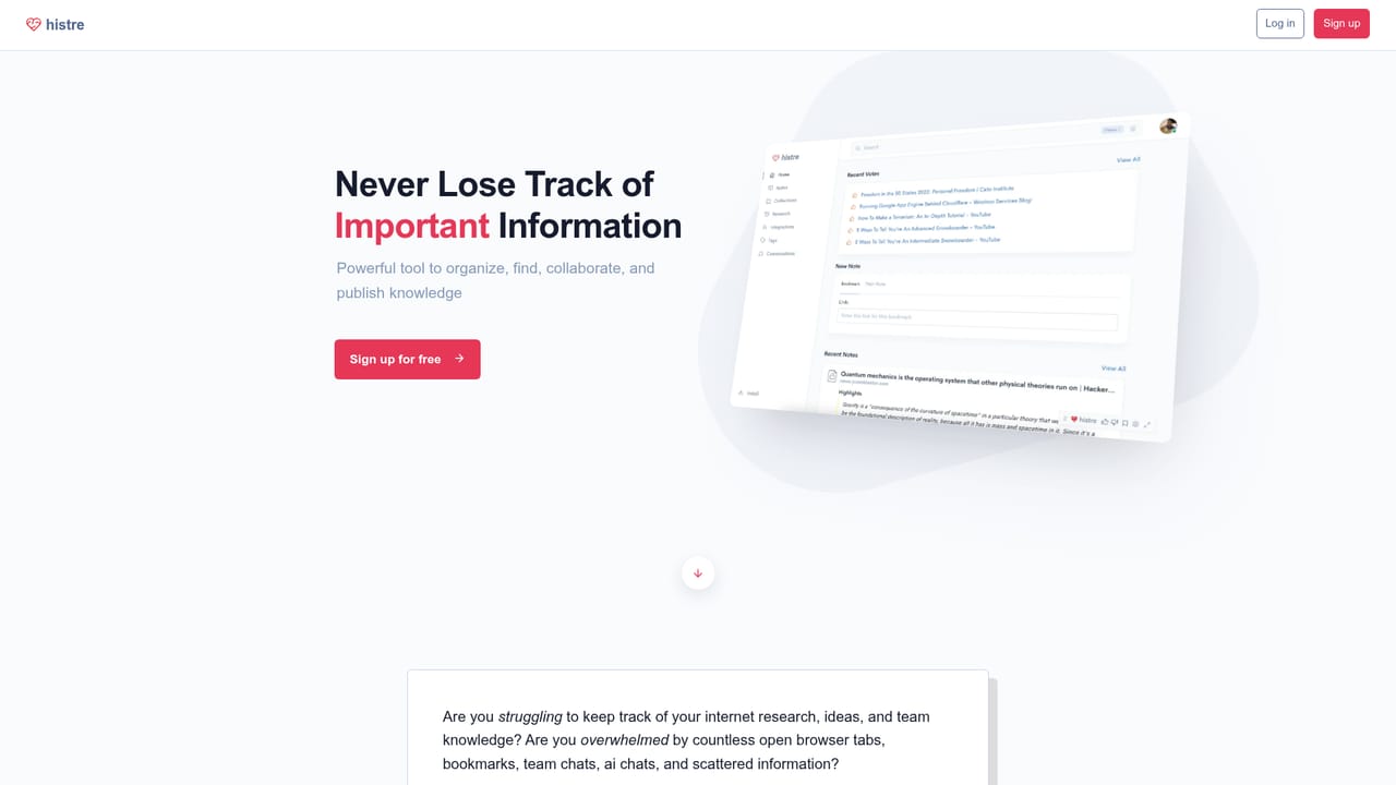 Histre — Capture research as you browse