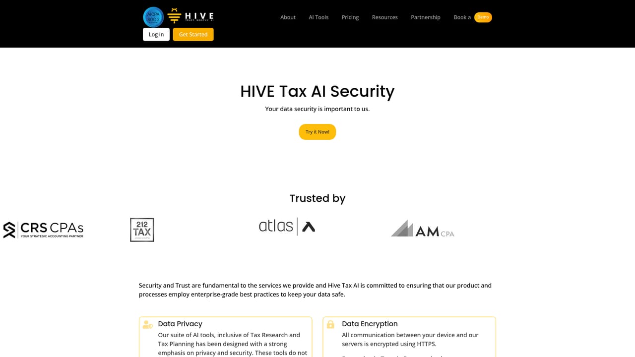 HiveTax — Review the security and data handling terms