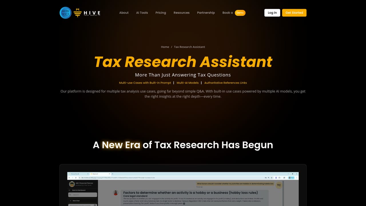HiveTax — Run a first research query
