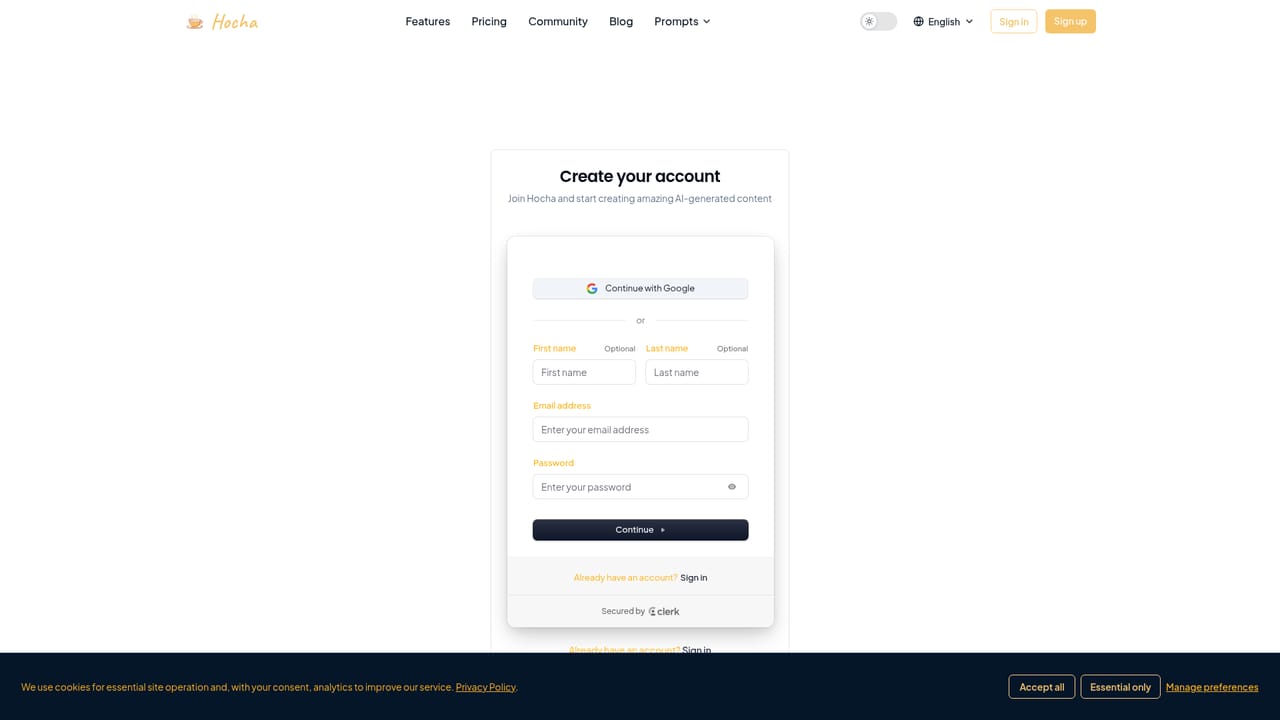 Hocha AI — Save or refine results