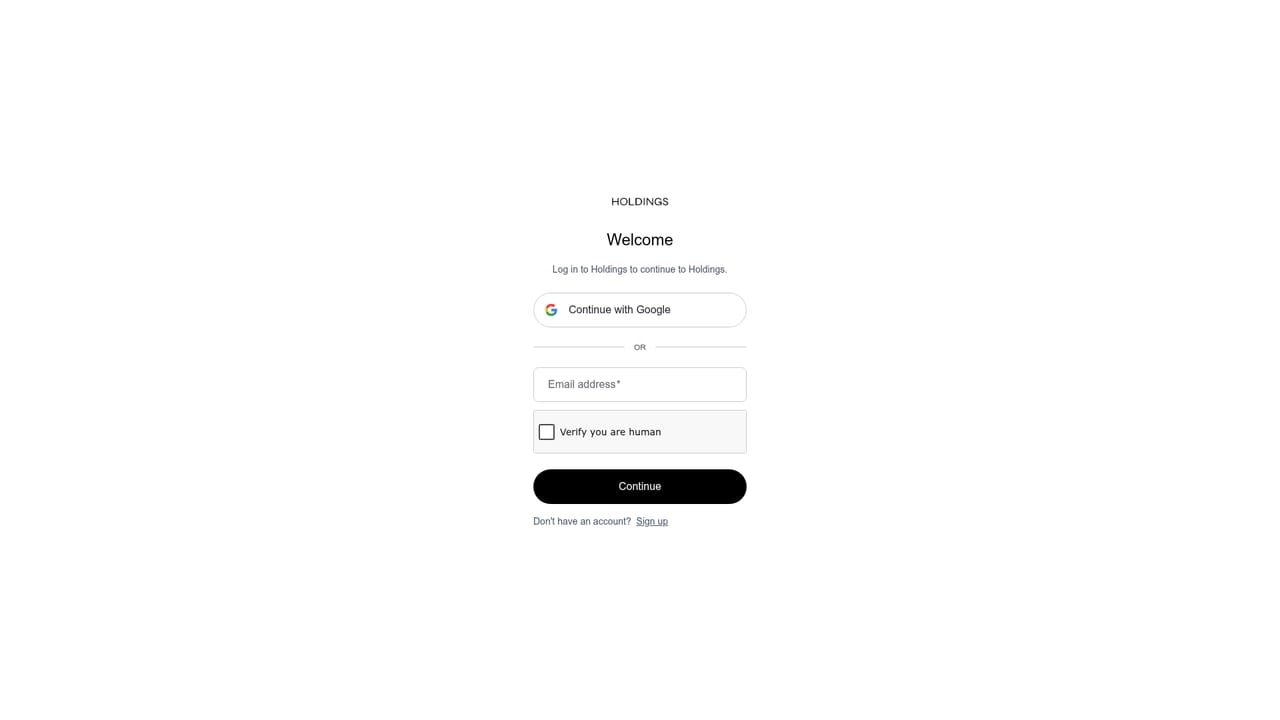 Holdings Invoicing — Open a Holdings workspace