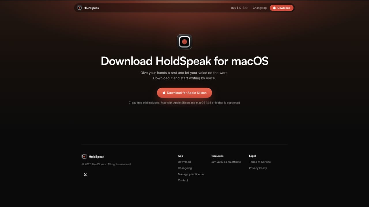 HoldSpeak — Check your Mac meets the requirements
