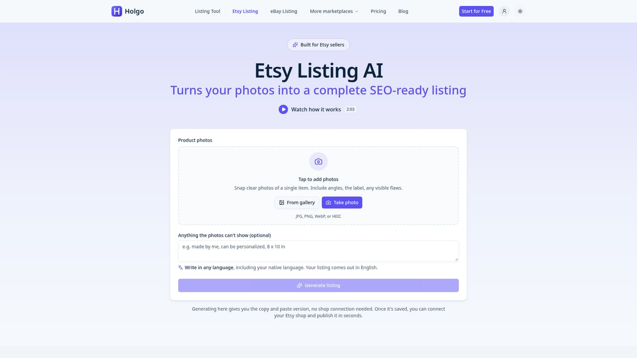 Holgo — Choose a marketplace