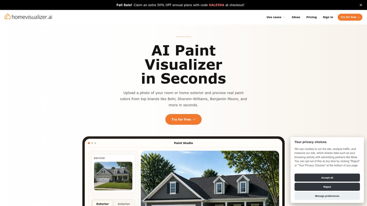 Home Visualizer AI — Test paint colors
