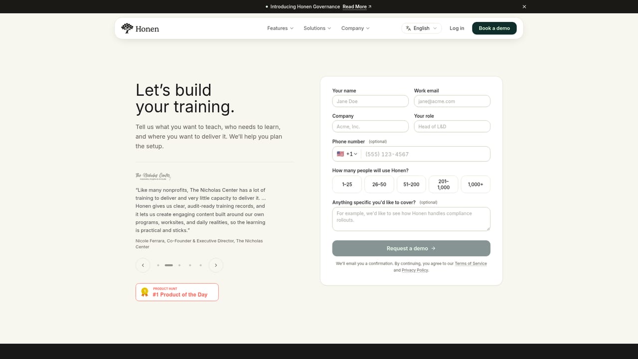 Honen — Request access and set up your workspace