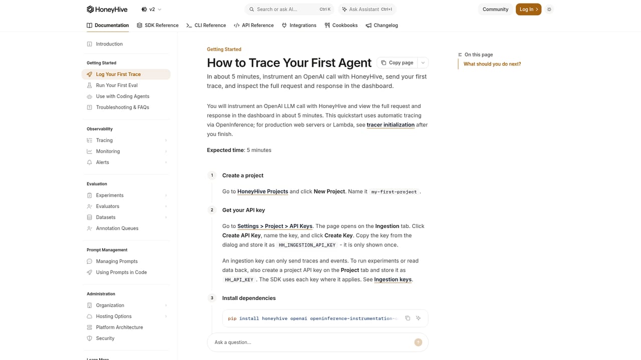 HoneyHive — Instrument your first trace
