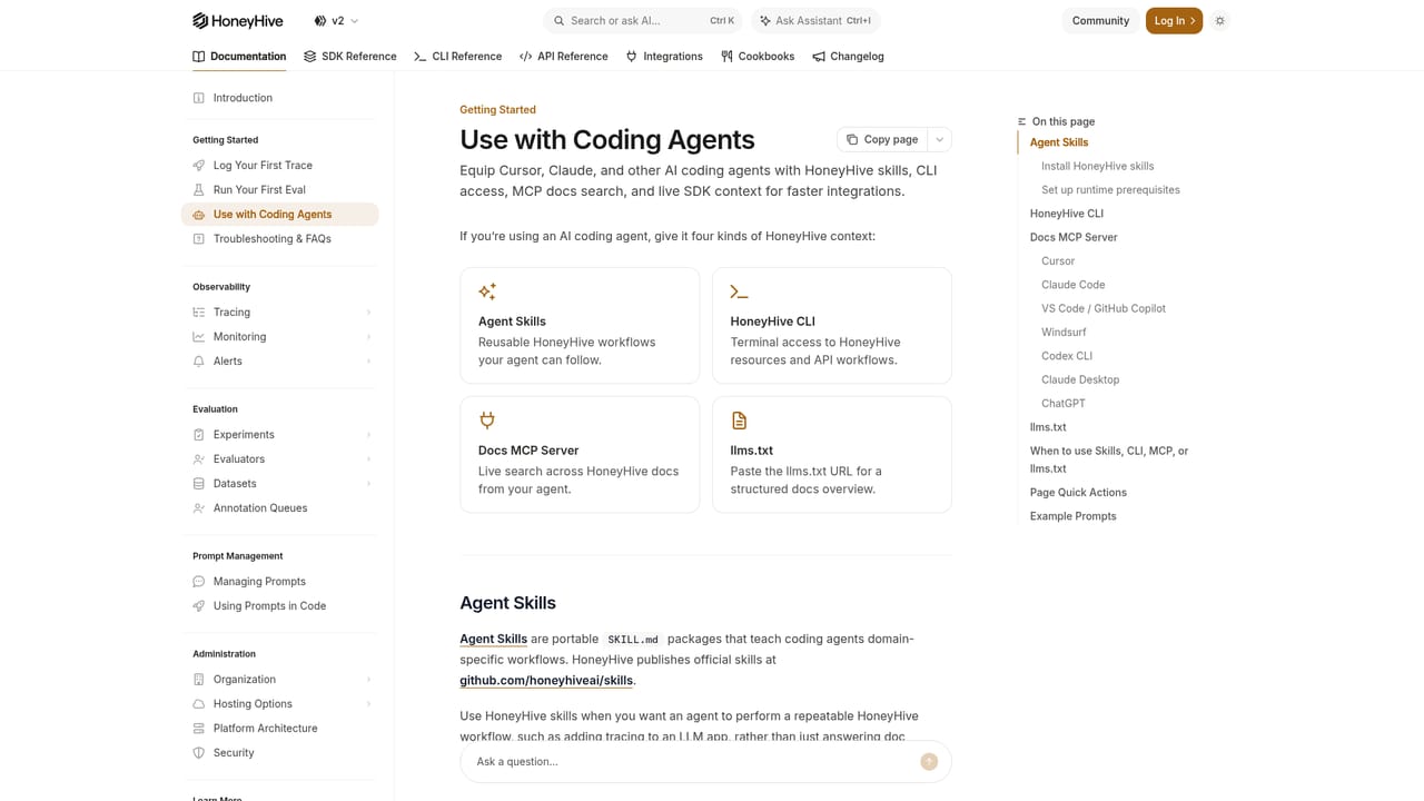 HoneyHive — Wire a coding agent into the loop