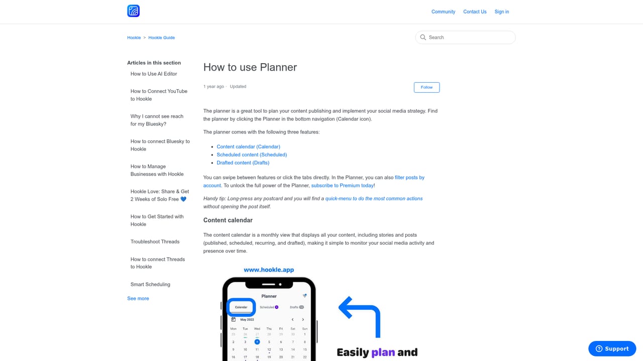Hookle — Plan the week in the planner