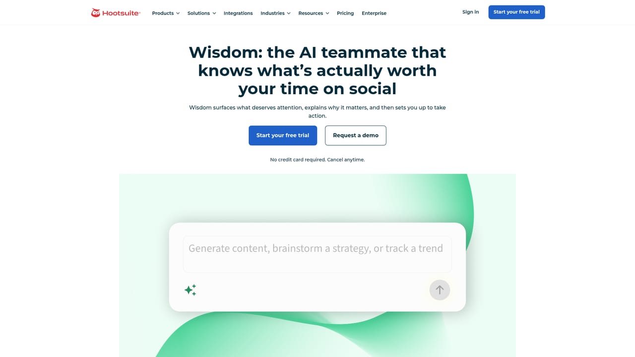 Hootsuite OwlyGPT — Get oriented on the Wisdom page