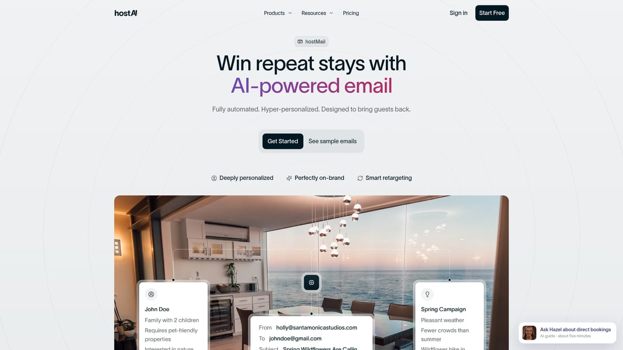 hostAI — Set up automated guest email in hostMail