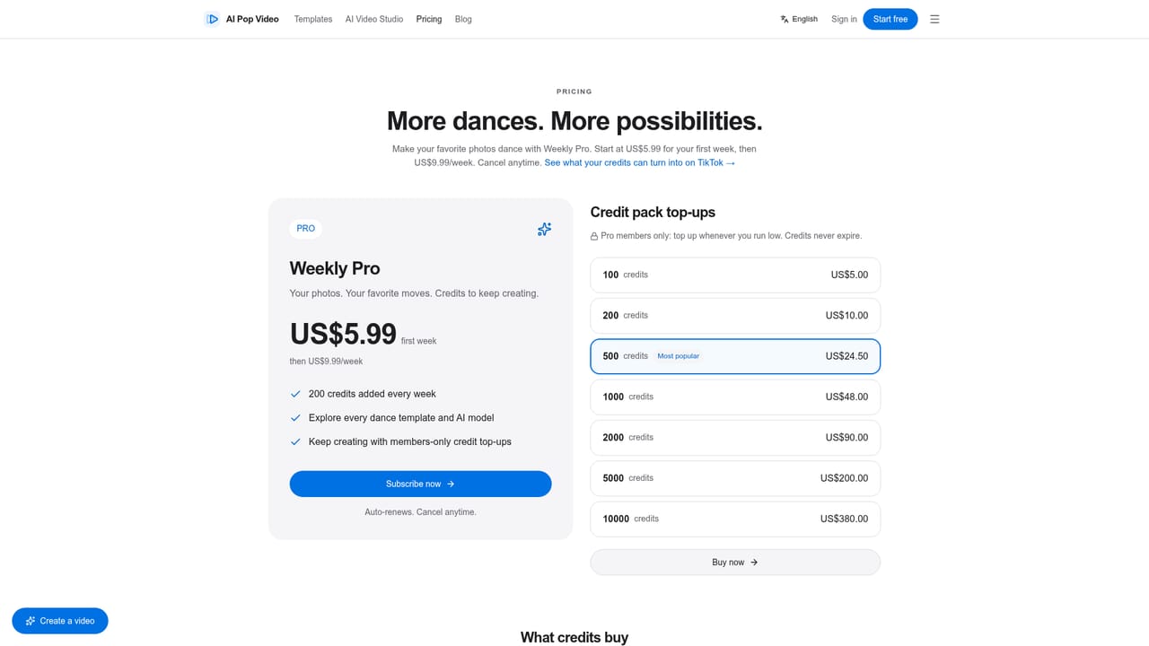Hotel Lobby AI Video Generator — AI Pop Video — Check credits and top up if needed