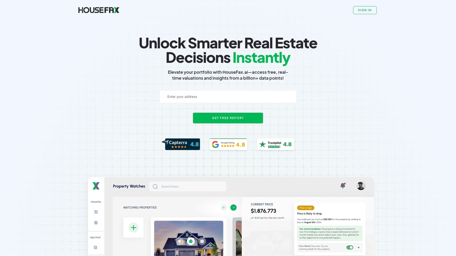 HouseFax AI — Enter a property address
