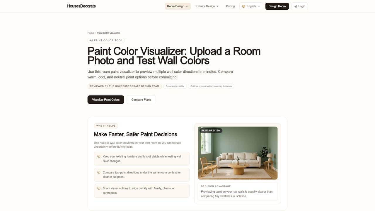 HousesDecorate — Test paint colors separately