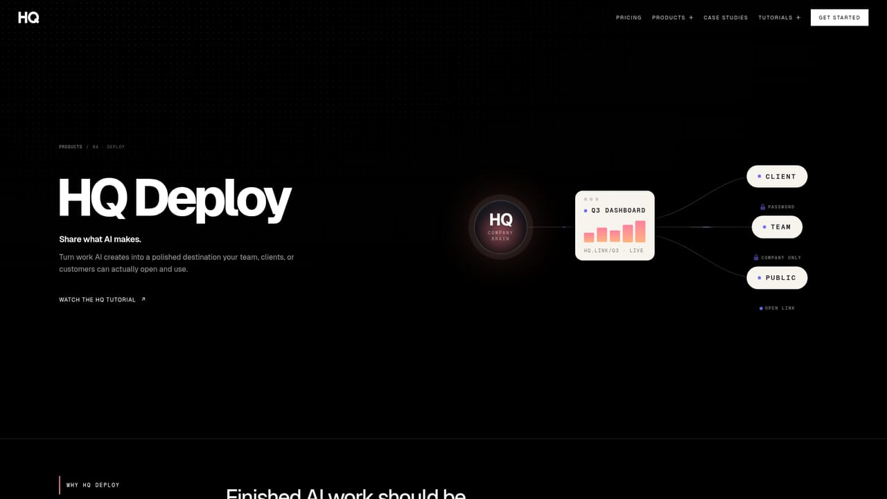 HQ — Deploy a bot or an app for the team