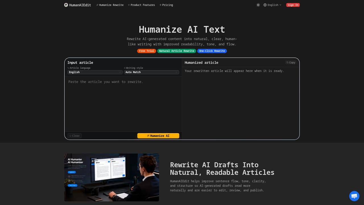 HumanAIEdit — Paste a full draft