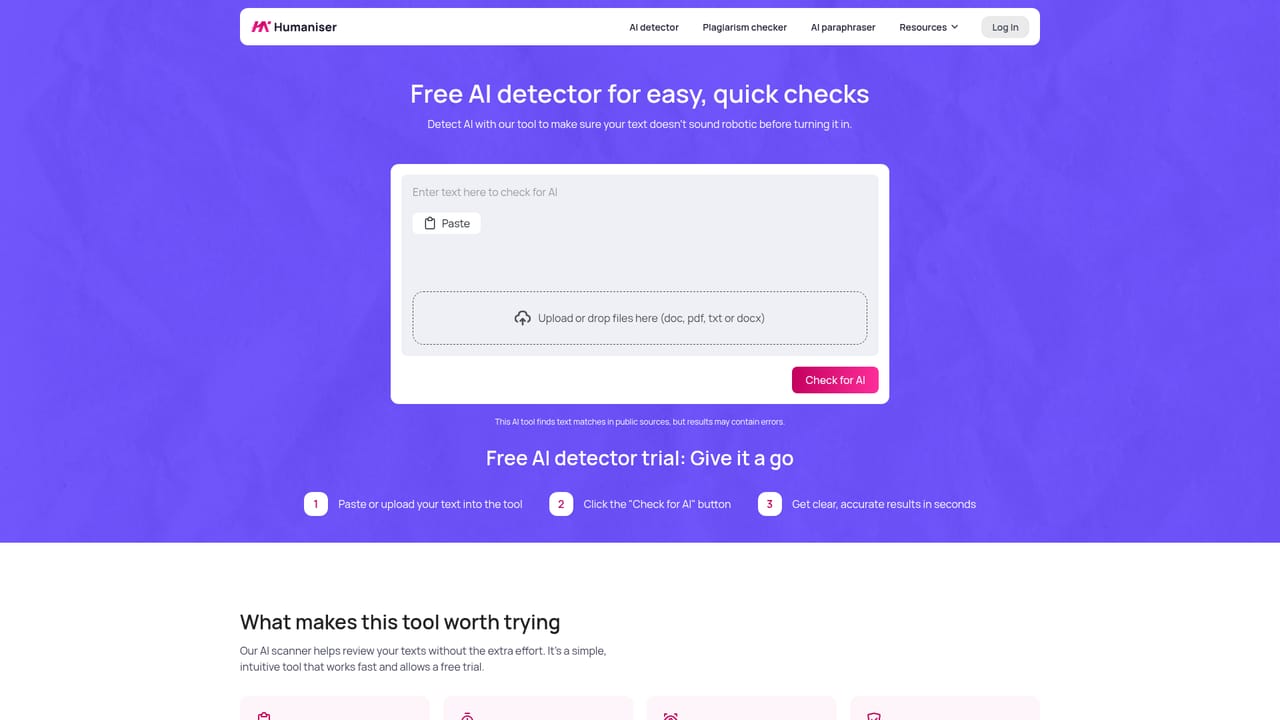 Humaniser.ai — Check the result with the AI detector