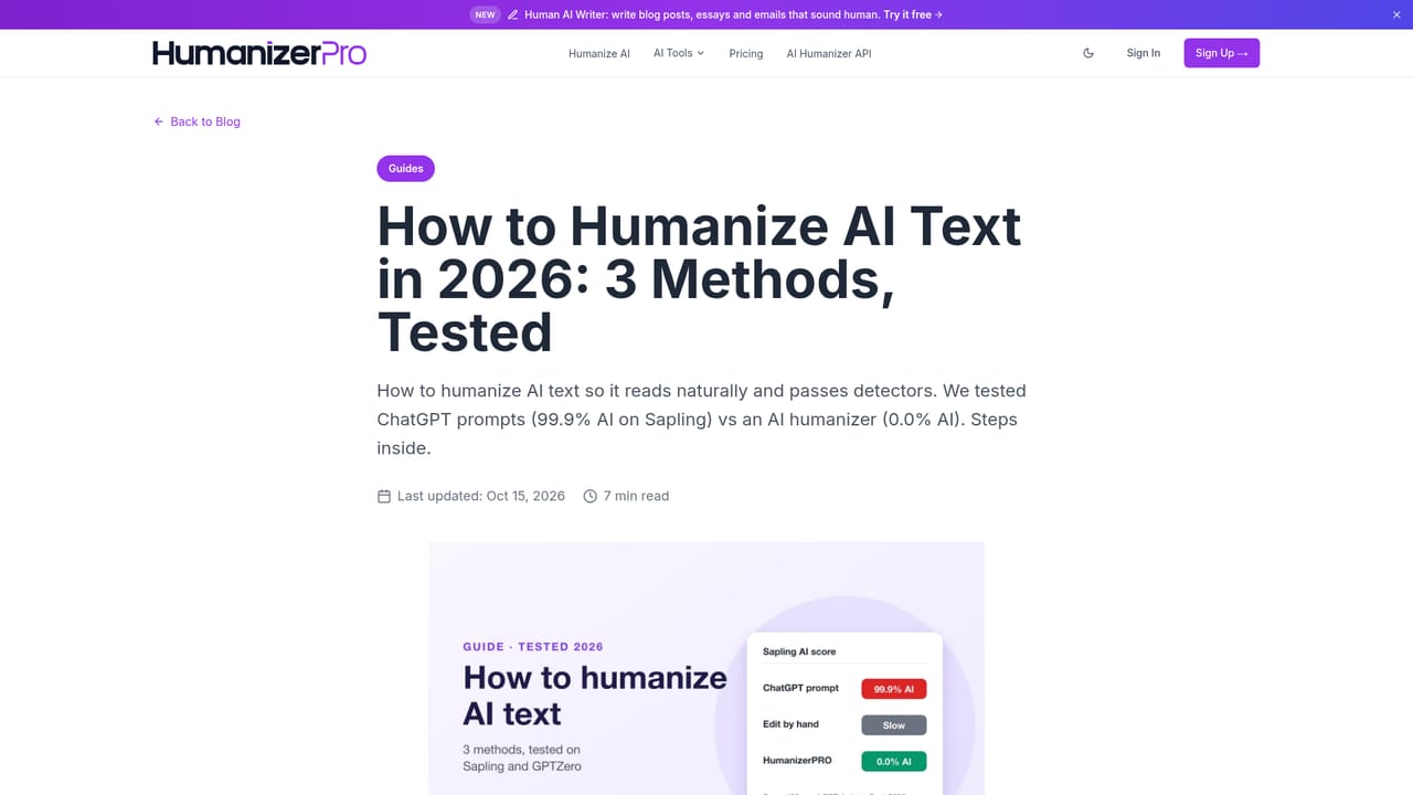 HumanizerPro — Check the result before publishing