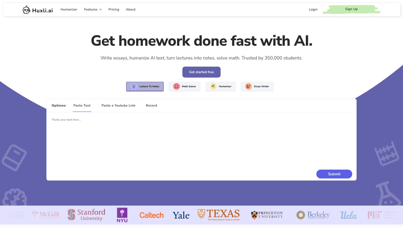 Huxli — Pick a tool from the dashboard