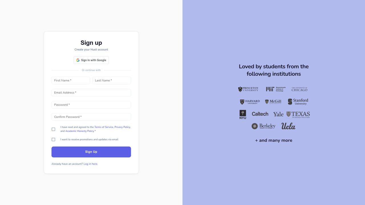 Huxli — Create a free Huxli account