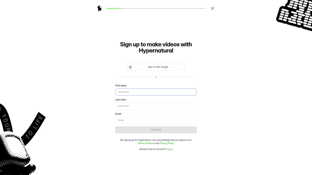 Hypernatural — Create your account