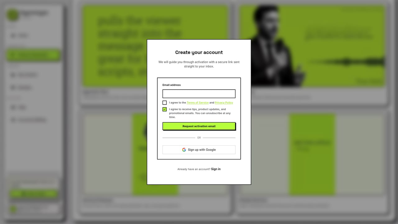 Hypnotype — Create an account