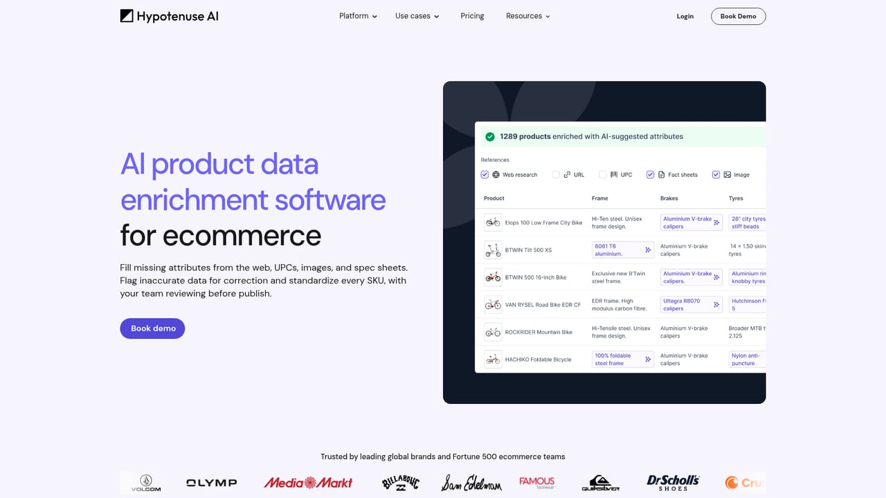 Hypotenuse AI — Enrich and standardize product attributes