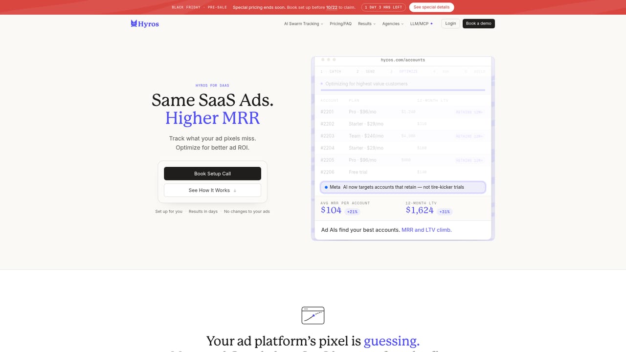Hyros — Pick your business model track