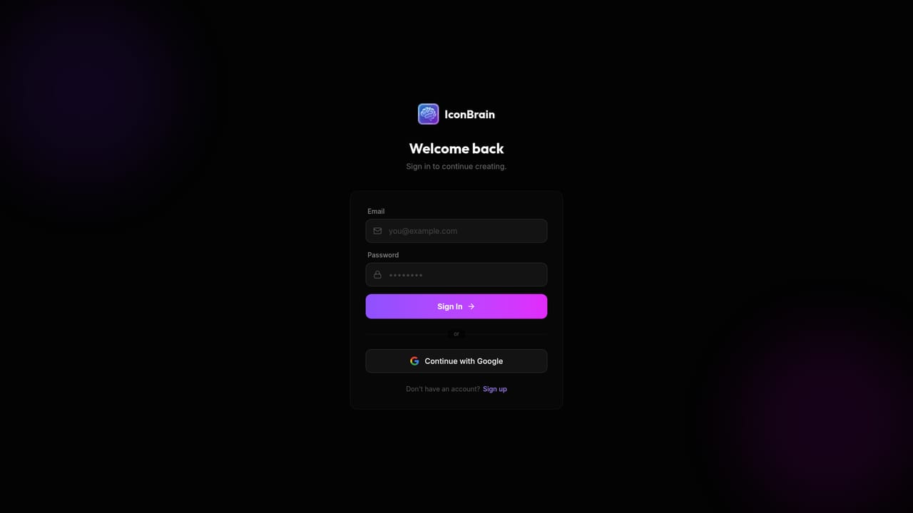 IconBrain — Create a free account