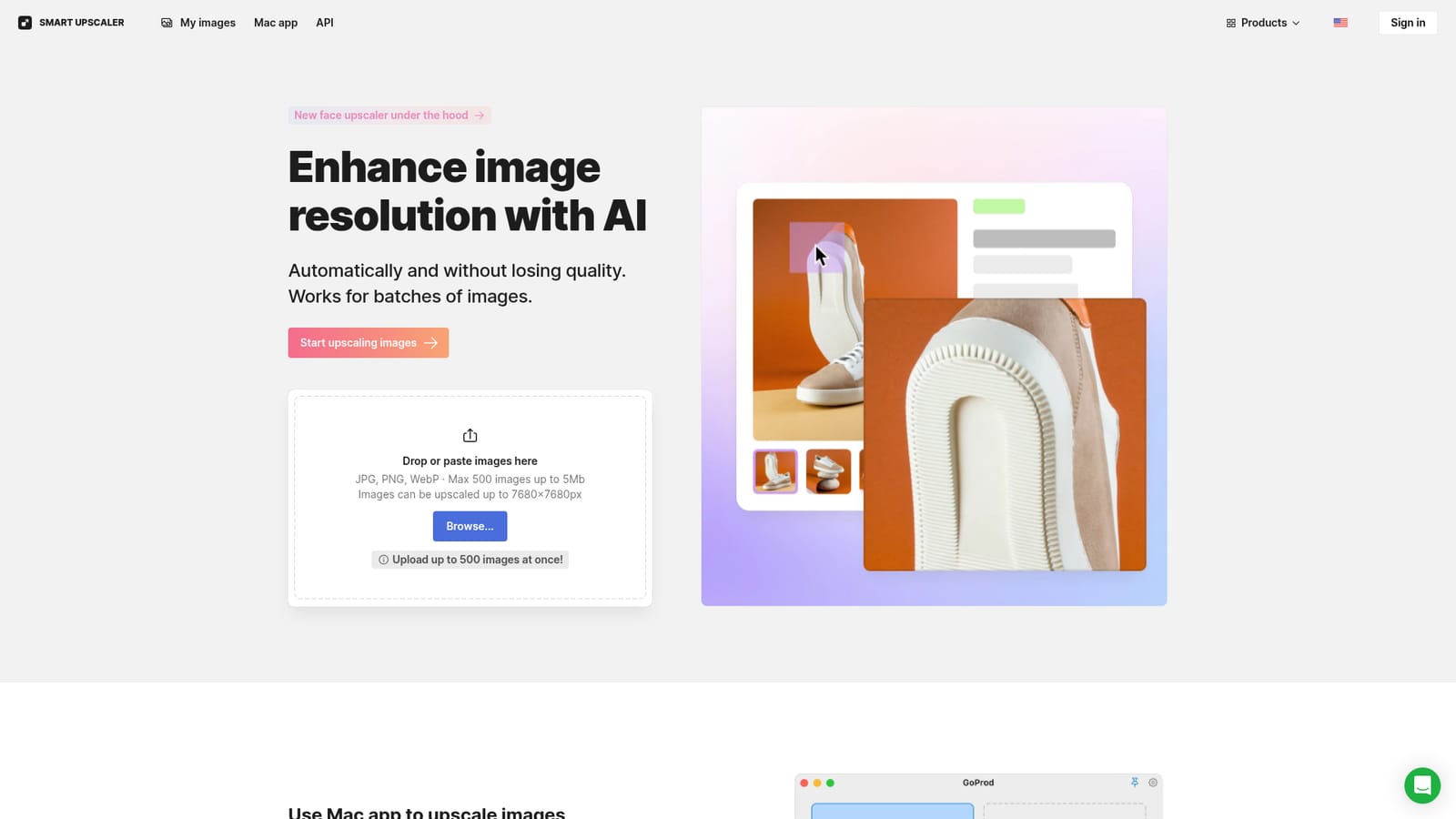 Icons8 AI Image Upscaler — Upload your images on the upscaler page
