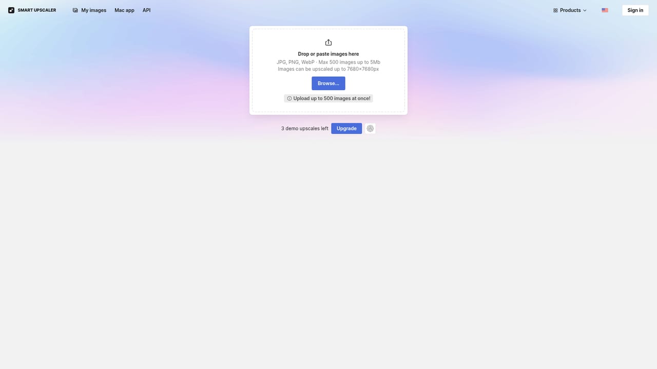 Icons8 AI Image Upscaler — Run the upscale