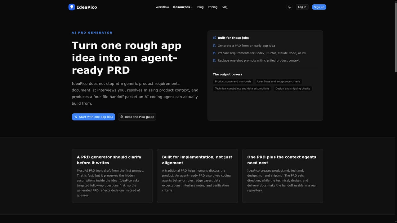 IdeaPico — Paste your rough idea