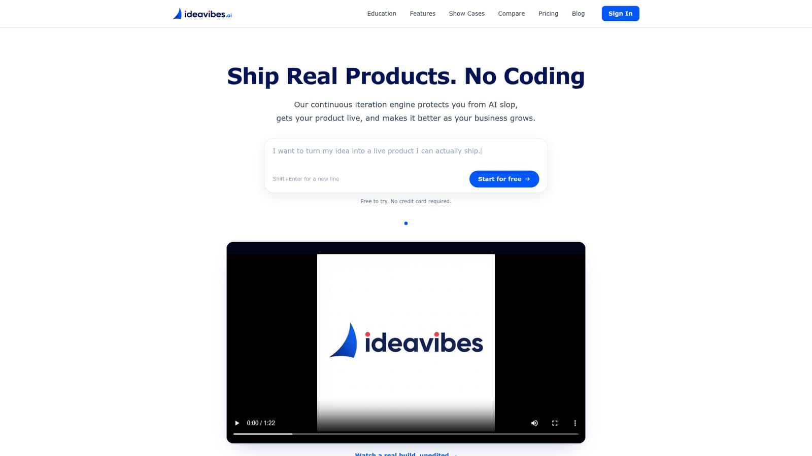 Ideavibes AI — Describe the product in one paragraph