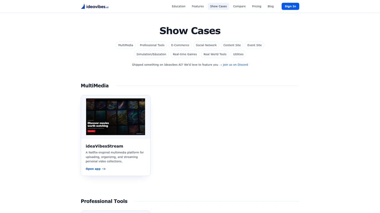 Ideavibes AI — Study real builds before starting