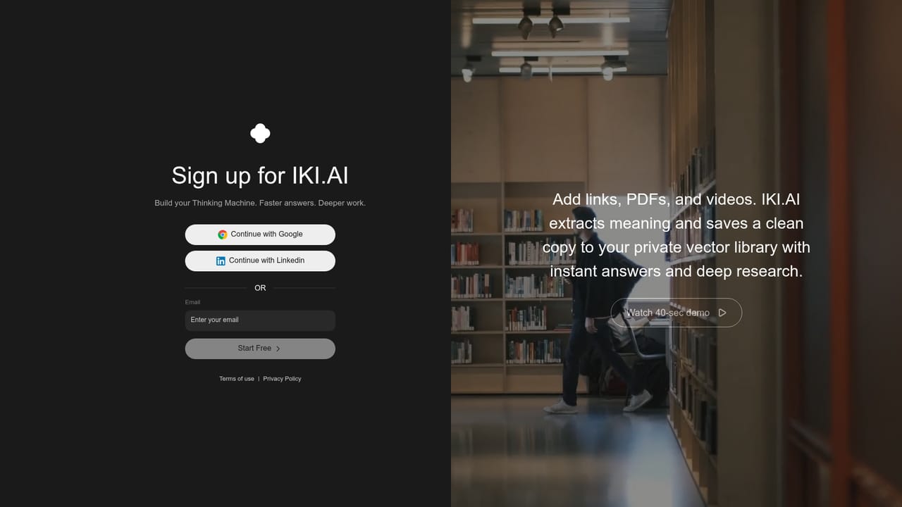 IKI AI — Start a free trial and create your workspace