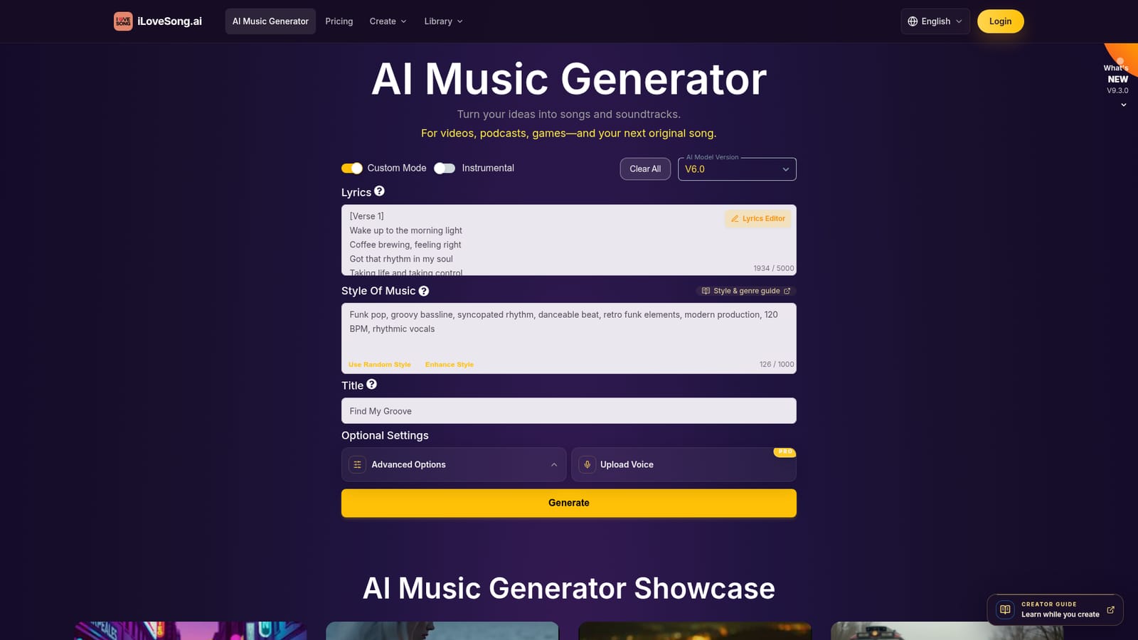 iLoveSong AI — Open the generator