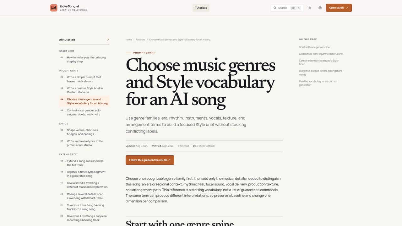 iLoveSong AI — Describe your style and genre