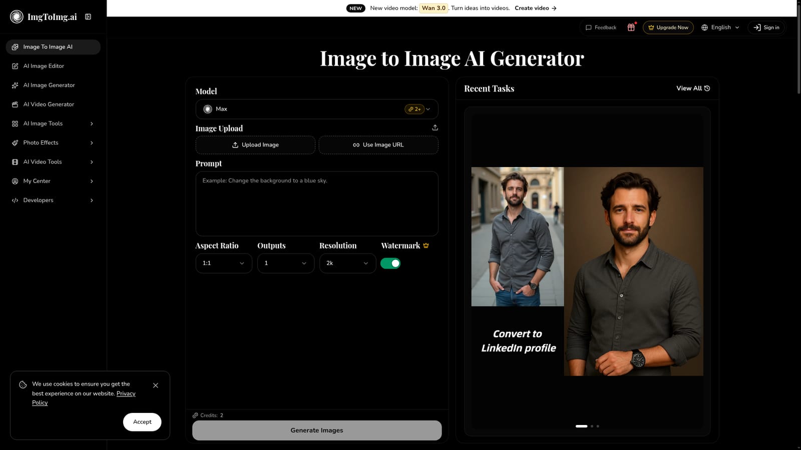 Image To Image AI — Upload your source image