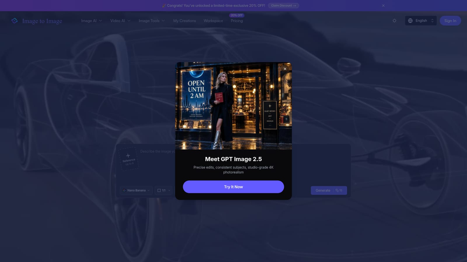 Image to Image.tech — Choose a model