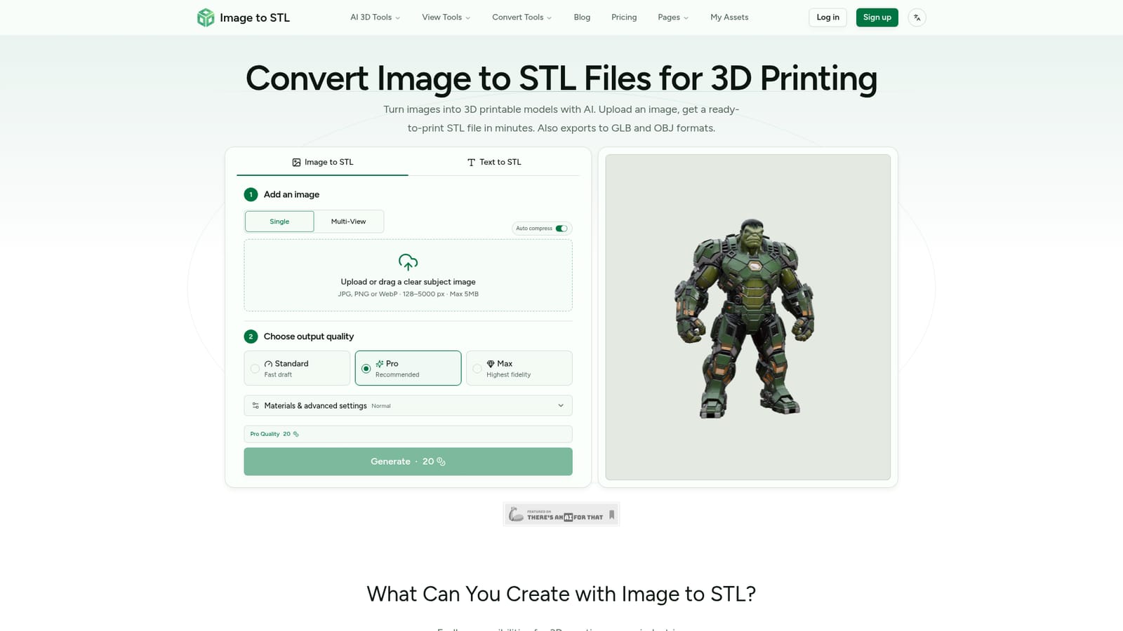 Image to STL — Choose an input mode