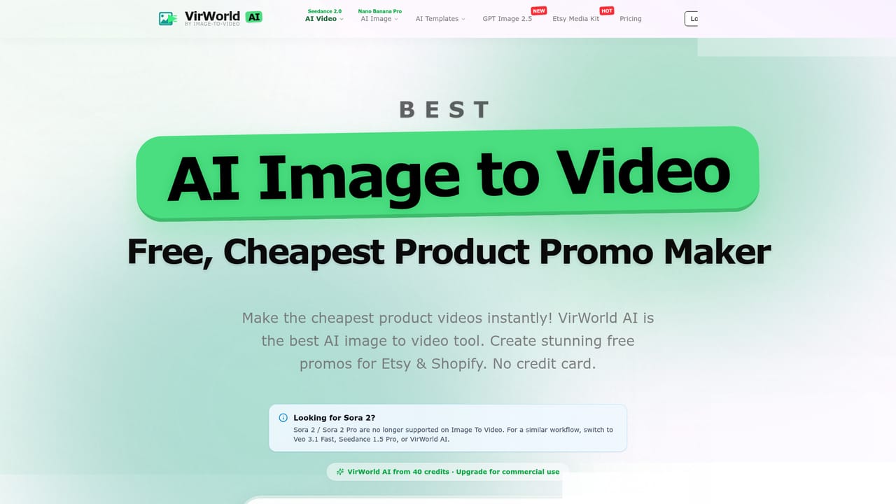 Image-To-Video.app — Open the Etsy Media Generator
