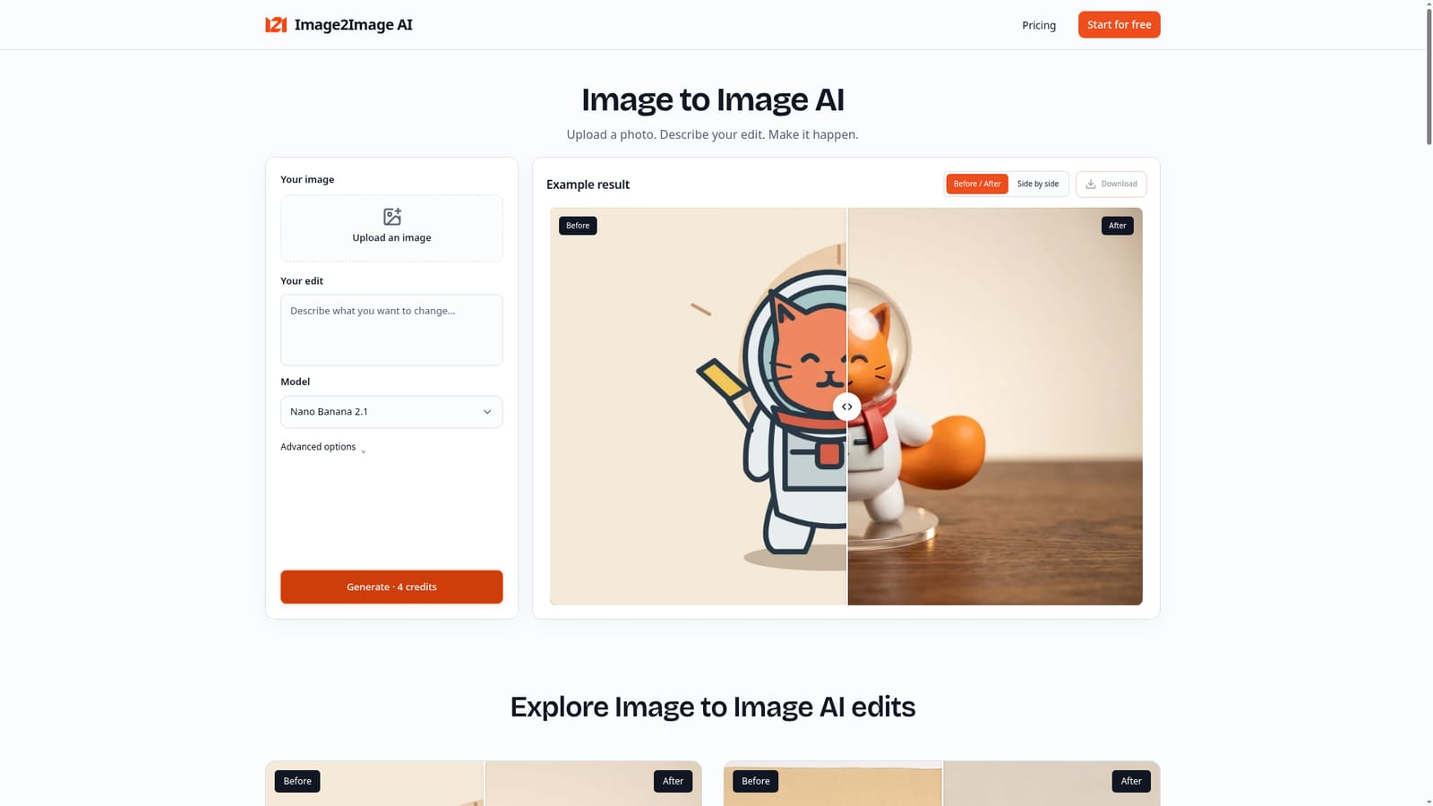 Image2Image AI — Upload your source image