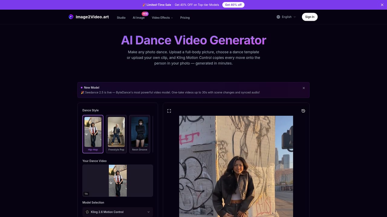 Image2Video.art — Try a one-click effect