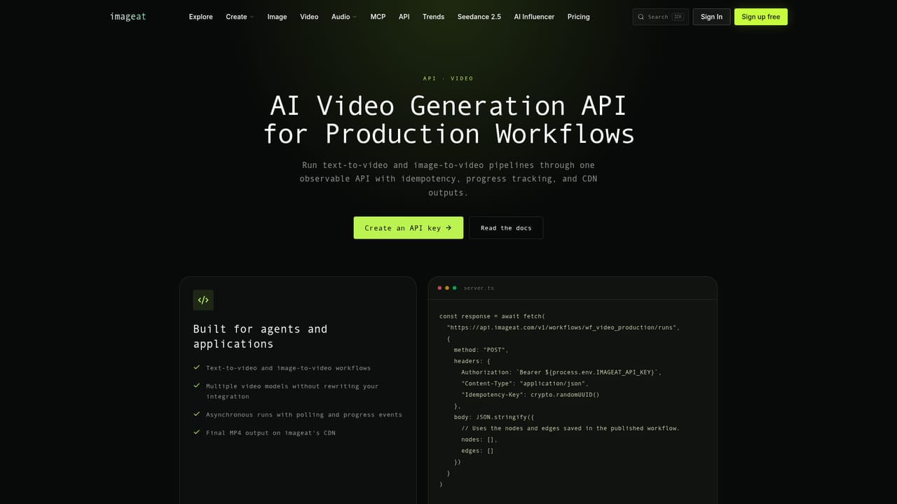 imageat — Automate through the API or MCP