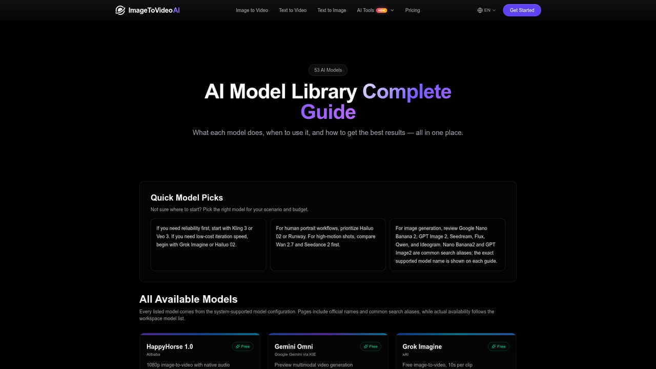 ImageToVideoAI.net — Pick an engine and write a motion prompt